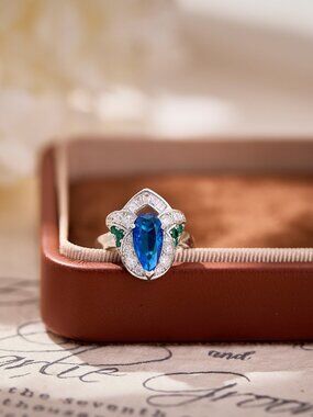 Lily of the Valley Inspired Blue Gemstone Ring